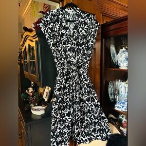 Elegant Black and White Floral Dress. By Free Assembly